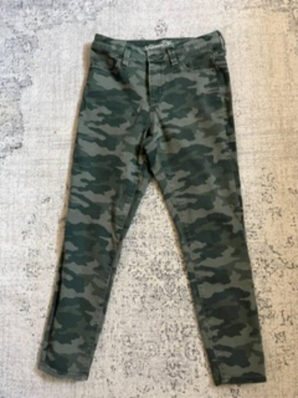 🧡3/$15 Universal Thread High Rise Skinny Crop Jeans Green Camo 2/26